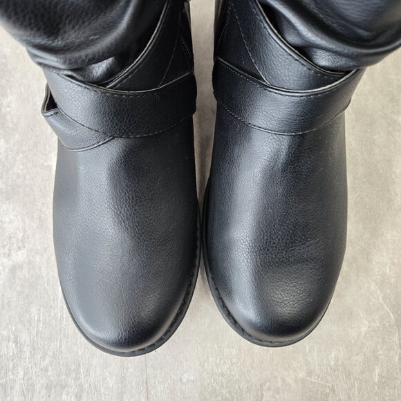 Torrid Moto Boots 9.5 Wide Fit Black Buckle Biker Grunge Western Slouchy Bootie - Picture 9 of 13